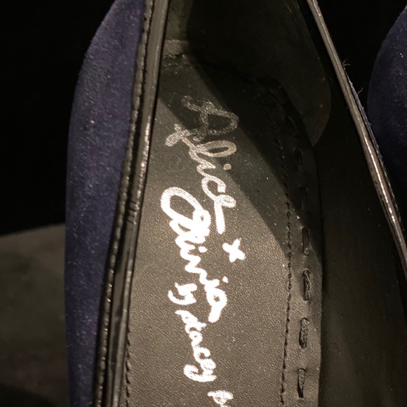 ALICE + OLIVIA Suede Platform Wedge Loafer - Navy - Picture 8 of 13